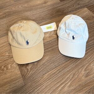 Ralph Lauren Tan and White Caps